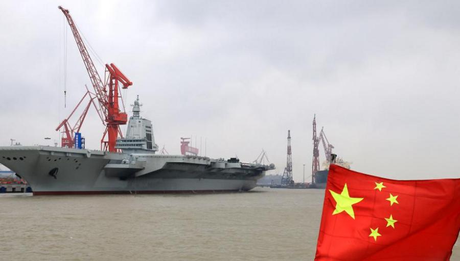 中国航母福建号开始首次海试
