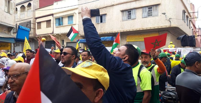 القضية الفلسطينية حاضرة في احتجاجات فاتح ماي