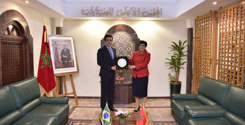 "العدوي" تتباحث مع رئيس محكمة الحسابات الإتحادية بالبرازيل