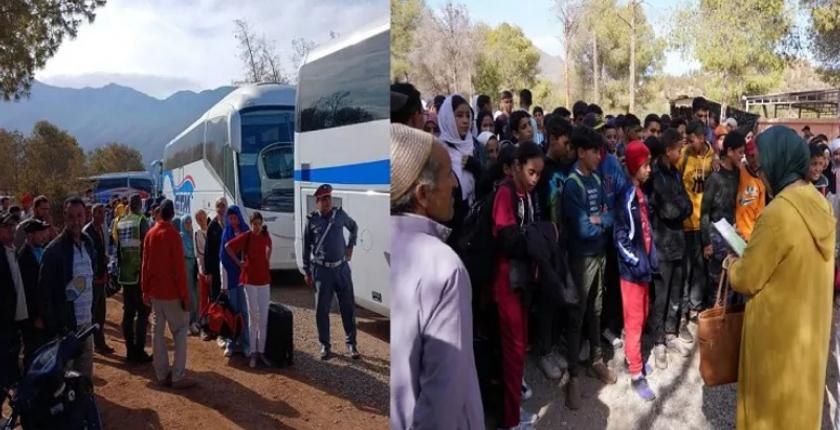 نقل التلاميذ المتضررين من زلزال الحوز