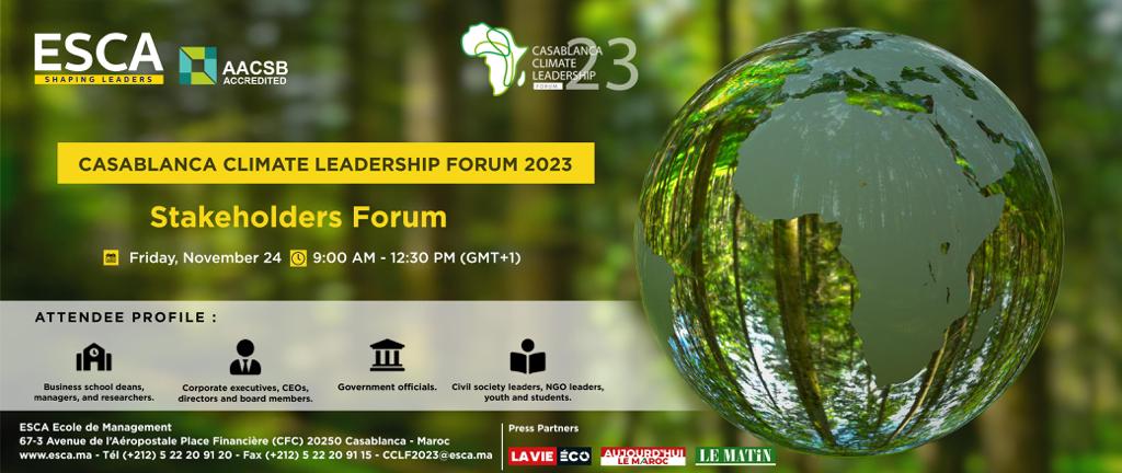 Le casablanca climate leadership forum (cclf) 2023 se tiendra les 23 et 24 novembre prochains