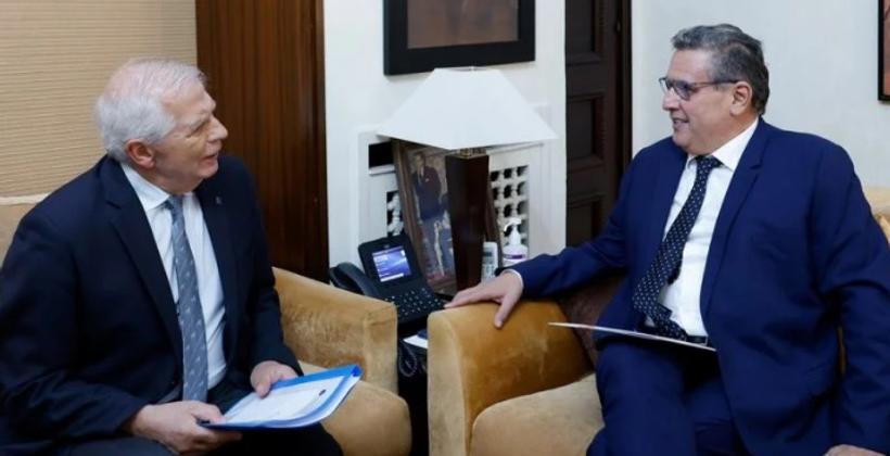 "أخنوش" يتباحث مع الممثل الأعلى للإتحاد الأوروبي للشؤون الخارجية