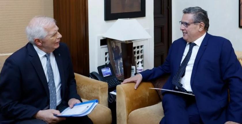 "أخنوش" يتباحث مع الممثل الأعلى للإتحاد الأوروبي للشؤون الخارجية