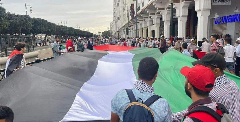 تنظيم مسيرة تضامنية مع فلسطين بالعاصمة الرباط