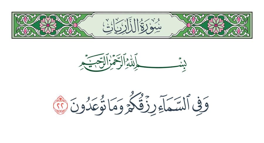 معنى "وفي السماء رزقكم وما توعدون"