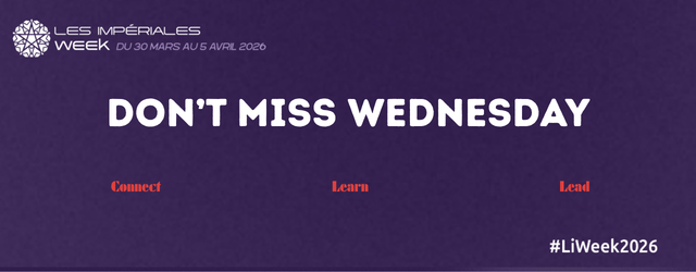 Don’t miss Wednesday: Connect, learn, Lead