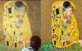 Lego recreates Gustav Klimt's The Kiss in collaboration with Vienna's Belvedere Museum
