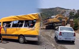Three killed after excavator overturns onto minibus near Tetouan