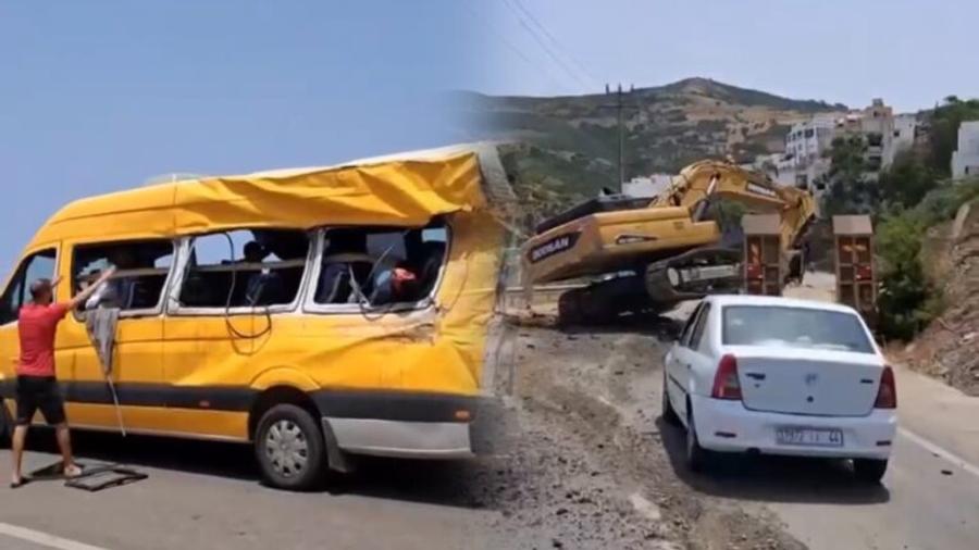 Three killed after excavator overturns onto minibus near Tetouan