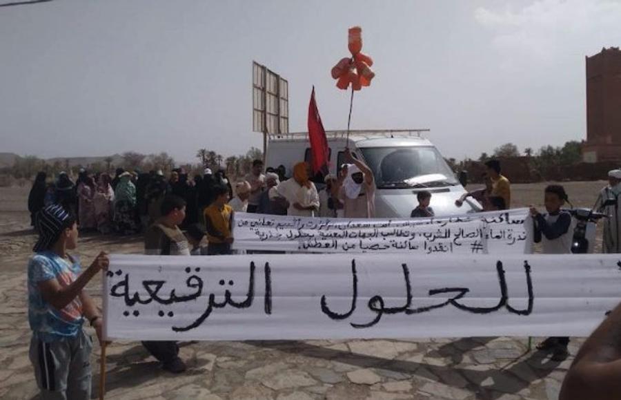 العطش يخرج ساكنة بضواحي قلعة السراغنة للإحتجاج