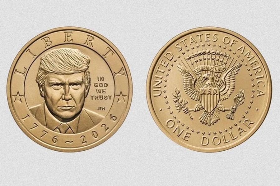 Donald Trump à l’honneur sur une pièce commémorative de 1 dollar pour les 250 ans des États-Unis