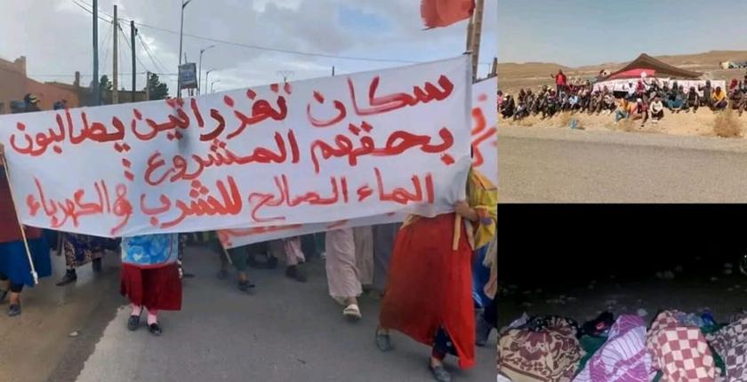 الماء والكهرباء يخرج دواوير فكيك في مسيرة على الأقدام