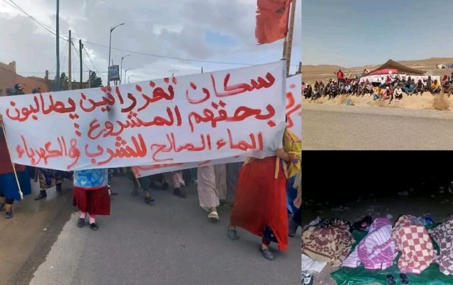 الماء والكهرباء يخرج دواوير فكيك في مسيرة على الأقدام