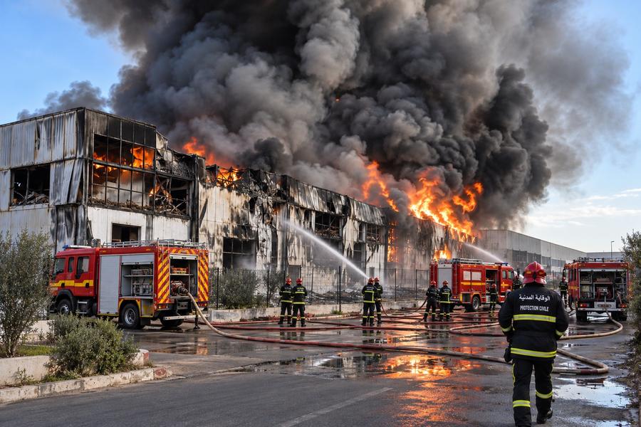 Un incendie se propage dans une zone industrielle à Fahs-Anjra