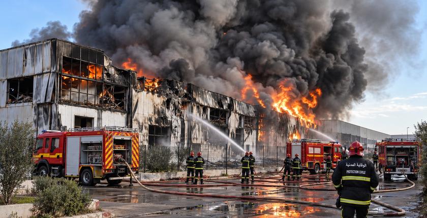 Un incendie se propage dans une zone industrielle à Fahs-Anjra