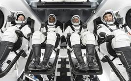 SpaceX launches Falcon 9 carrying four astronauts to the International Space Station