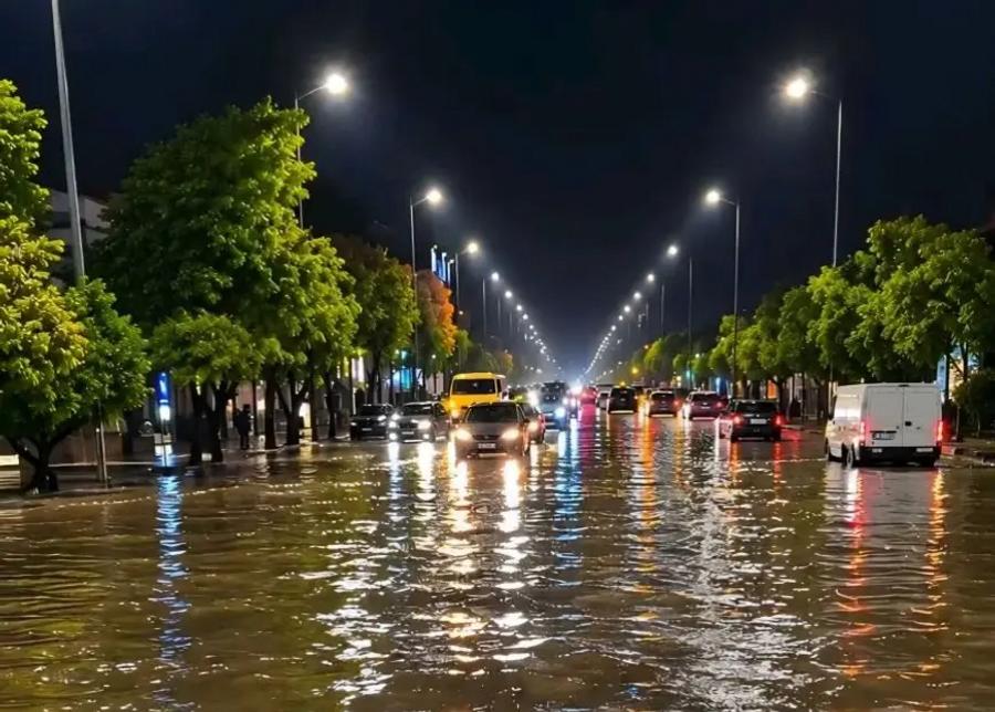 أمطار قوية تغرق وجدة