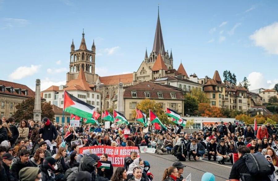 Thousands protest in Switzerland against the war in Gaza