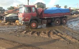 Conakry : sur la transversale T6, des engins mobilisés pour les travaux aggravent la dégradation de la chaussée
