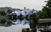 Jr builds giant inflatable cave above pont neuf paris