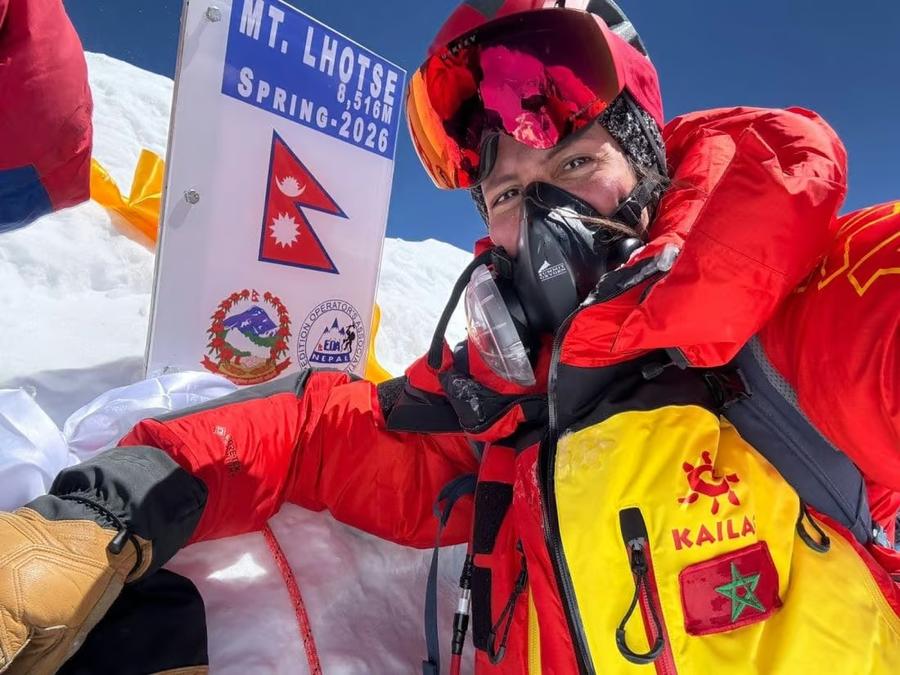 Nawal Sfendla completes Everest and Lhotse double ascent feat