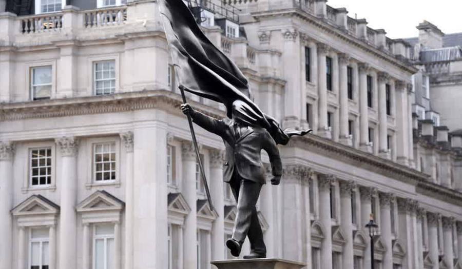 Banksy statue Londres, new Banksy artwork