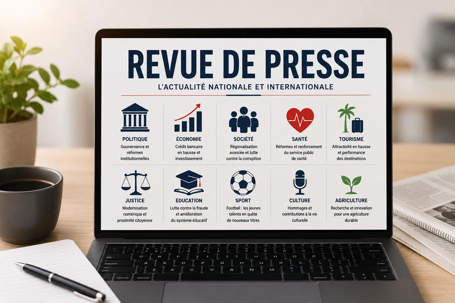 Revue de presse du mercredi : gaming, sécurité, tourisme et économie au centre de l’actualité marocaine
