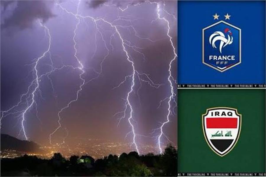 عواصف رعدية تهدد مباراة فرنسا والعراق في المونديال