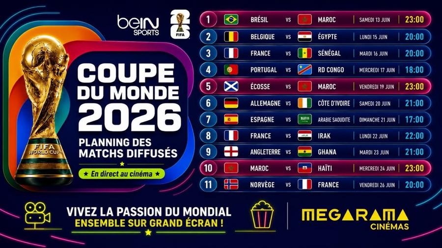 Mégarama Maroc lance une expérience immersive pour la Coupe du Monde avec beIN SPORTS