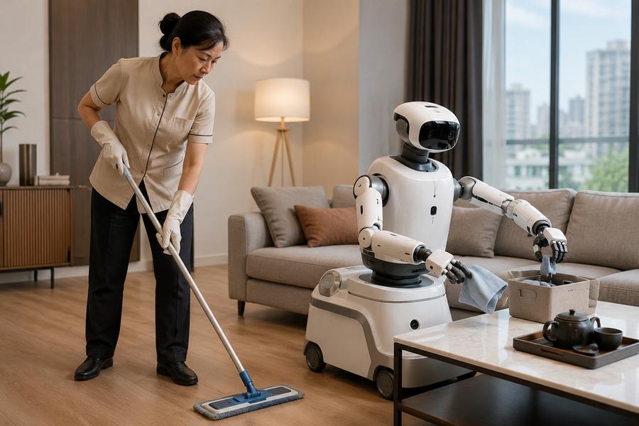 Chine : des robots intelligents rejoignent les équipes de ménage à domicile