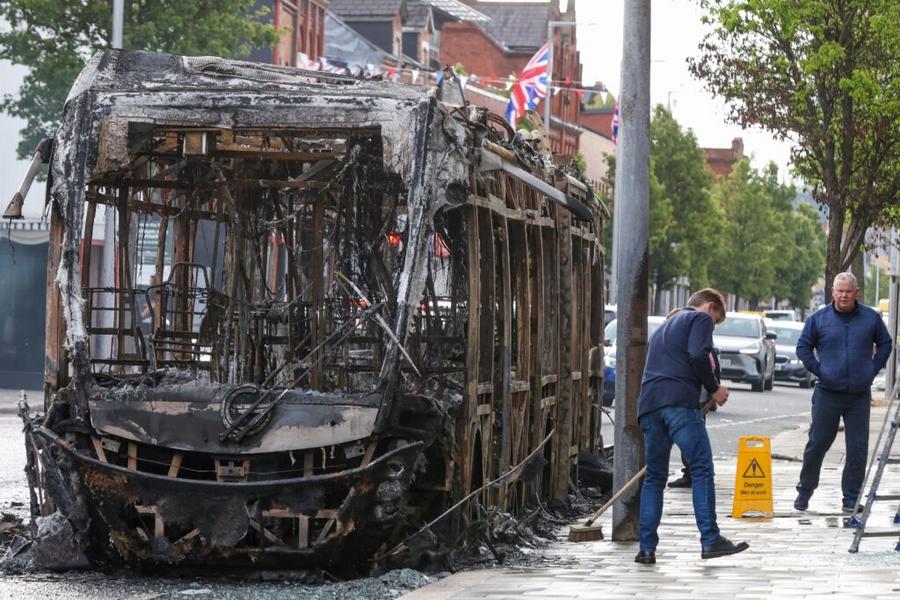 Police injured in second night of unrest in Belfast as tensions escalate in Northern Ireland