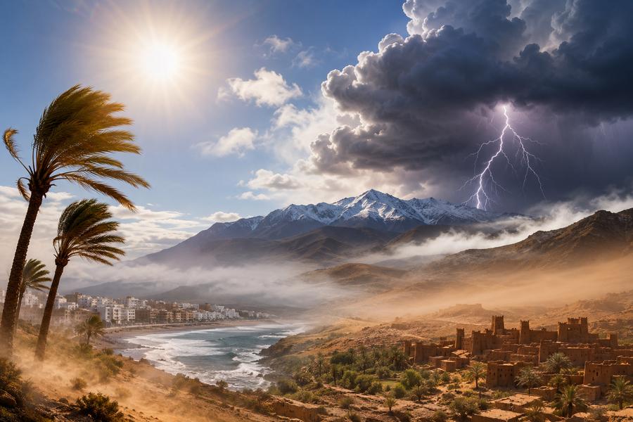 Météo Maroc : fortes chaleurs au Sud et orages attendus sur l’Atlas et l’Oriental
