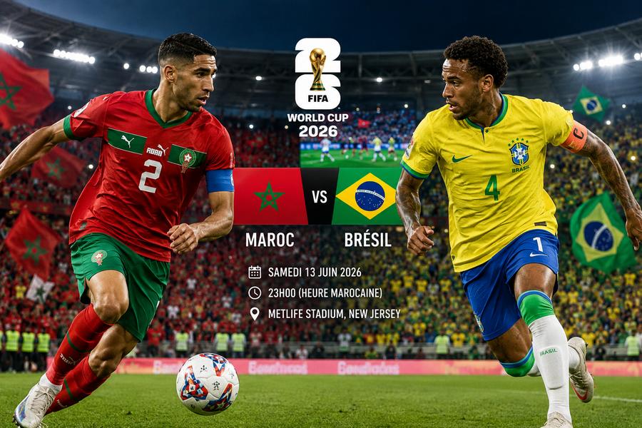 Lions de l’Atlas : un premier test grandeur nature face au Brésil au Mondial 2026