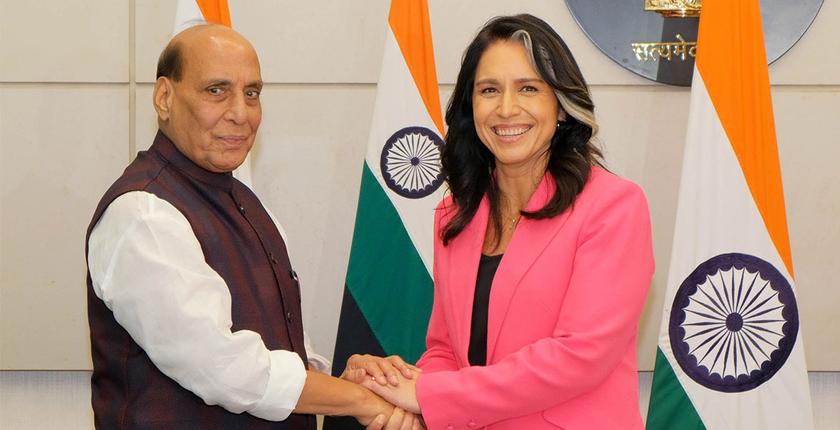 राजनाथ सिंह ने तुलसी गबार्ड के साथ रक्षा, खुफिया जानकारी साझा करने पर चर्चा की
