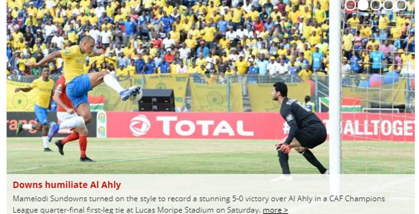 ماميلودي صن داونز  يكتسح الاهلي المصري بخماسية في أبطال افريقيا