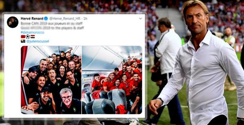 بعد الوصول لمصر.. أول تغريدة لمدرب "الأسود" قبل انطلاق "الكان"