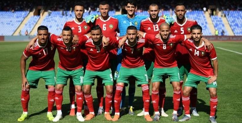 المنتخب المغربي يرفع شعار النصر ضد ناميبيا في أمم أفريقيا 2019