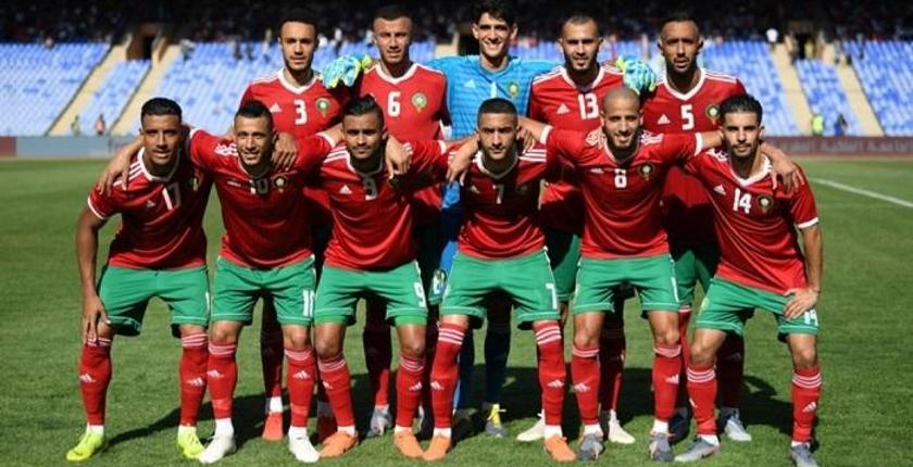 المنتخب المغربي يرفع شعار النصر ضد ناميبيا في أمم أفريقيا 2019