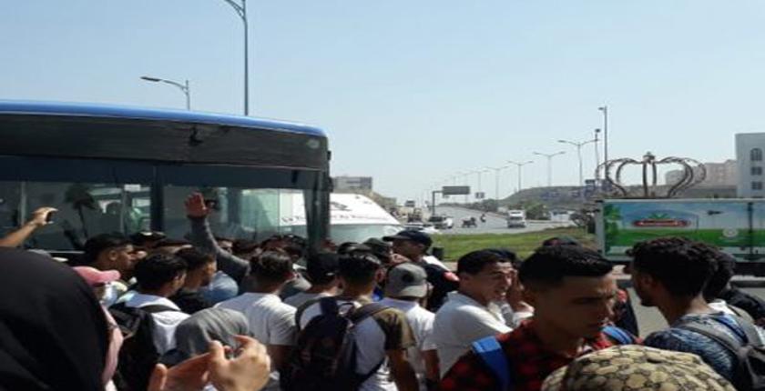 مظاهرة احتجاجية على شركة "نقل المدينة" نفذها طلبة من المحمدية والبيضاء