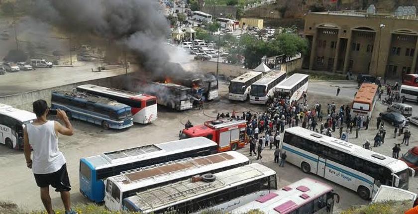 حــريق مهول بالمحطة الطرقية بـفـاس والنيران تلتهم عدة حافلات + فيديو