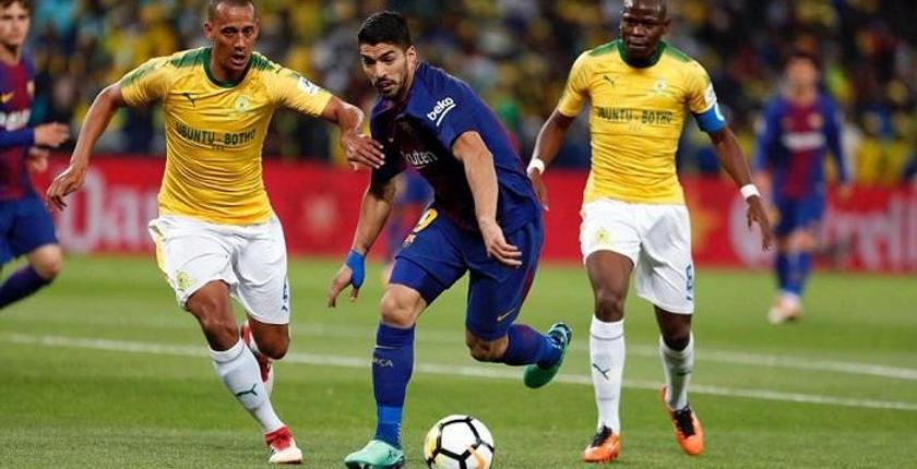 برشلونة يهزم صنداونز الجنوب افريقي بثلاثية في احتفالية مئوية مانديلا