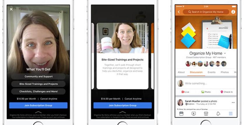 شركة Facebook تكشف الستار عن خاصية الإشتراك بمقابل مالي في المجموعات
