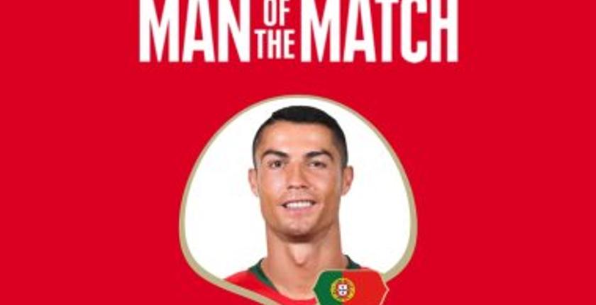 رونالدو يتوج بجائزة أفضل لاعب في مباراة البرتغال وإسبانيا بكأس العالم