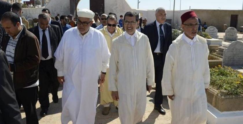  العثماني وبنكيران يجتمعان عند قبر الخطيب + ألبوم صور